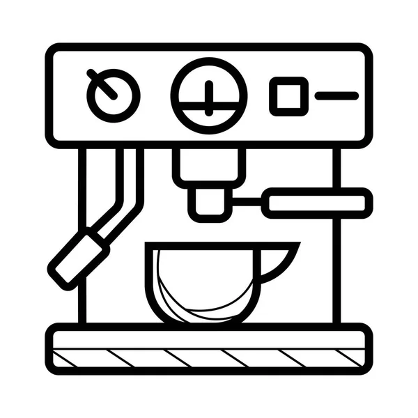 Ícone Plano Máquina Automática Café Expresso Ilustração Vetorial — Vetor de Stock