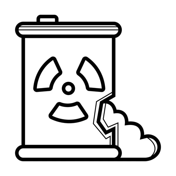 Toxický Odpad Rozlití Barel Ikony Vektorové Ilustrace — Stockový vektor