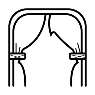 sahne ve perde kutsal kişilerin resmi. Vektör çizim