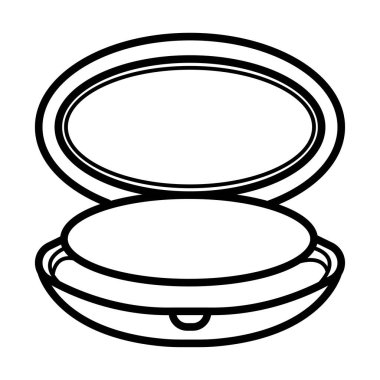 Pudra kutusu simgesi. Vektör çizim