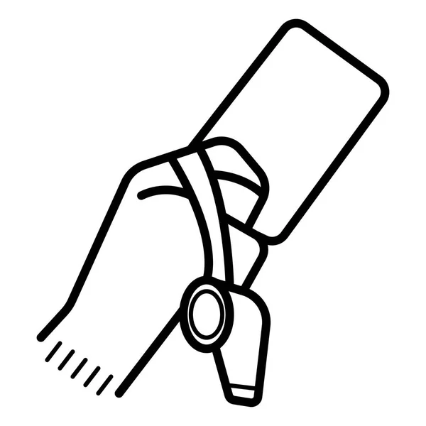 Persoon Hand Met Een Kaart Vectorillustratie — Stockvector