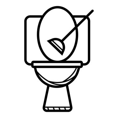 Klozet, koruyucu lastik eldiven ve dalgıç Icon set. Vektör çizim