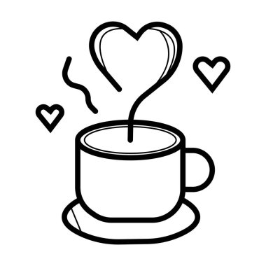 Kupa ile kalp simgesi. Vektör çizim