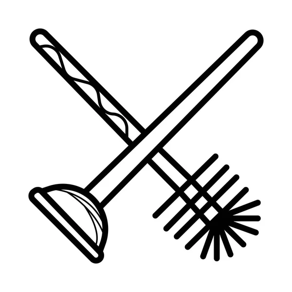 Plunjer Pictogram Vectorillustratie — Stockvector