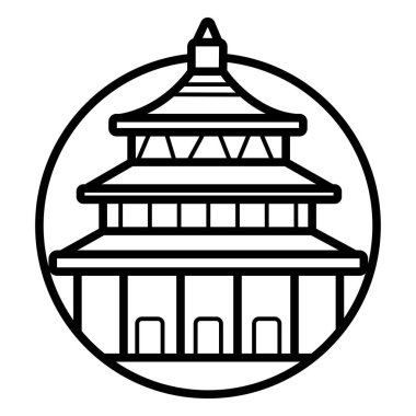 Yasak Şehir kutsal kişilerin resmi, vektör çizim