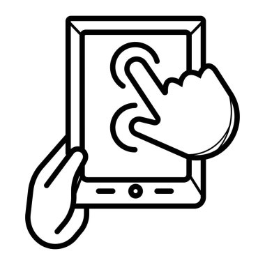 control different devices tablets and smartphones icon vector clipart
