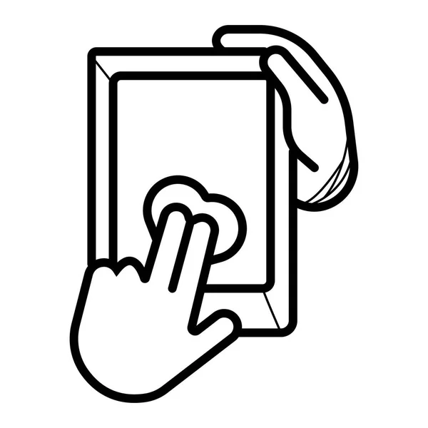 Controle Van Verschillende Apparaten Tabletten Smartphones Pictogram Vector — Stockvector