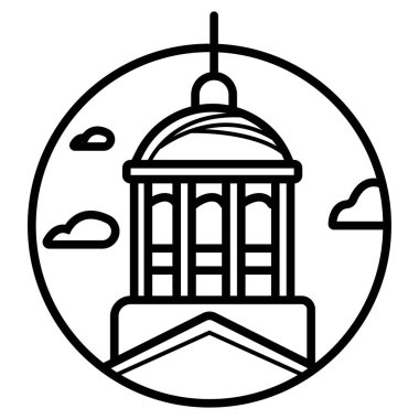 Hava/dron Colorado state Sermaye Binası üzerinde bir günbatımı fotoğrafı. Sermaye şehir Denver. Rocky Dağları üzerinde horizo görülebilir