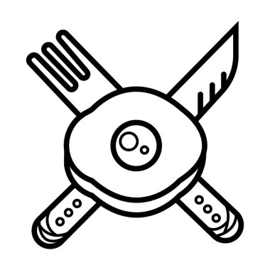 Kahvaltı omeletteer simge vektör