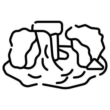 şelale kutsal kişilerin resmi, vektör çizim