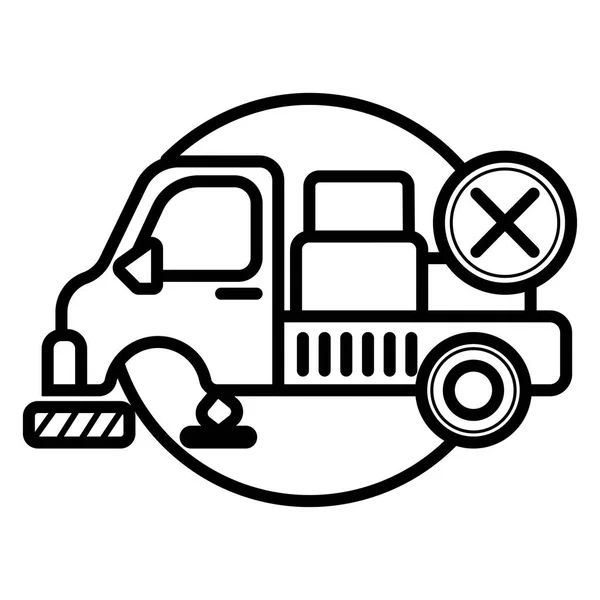 Vrachtwagen Pictogram Blok Verboden Verbieden Pictogram — Stockvector