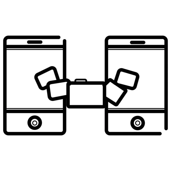 Transferencia Archivos Imagen Datos Entre Smartphone Dispositivo Transferencia Archivos Copiar — Archivo Imágenes Vectoriales