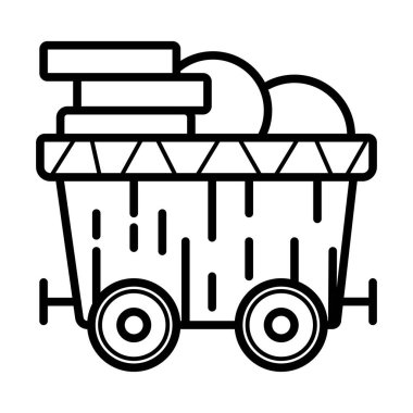 Maden arabası simge vektör