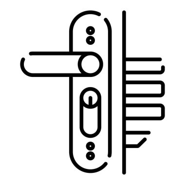 Kapı kilidi simgesi, vektör illüstrasyonu