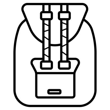 sırt çantası simgesi vektör illüstrasyonu