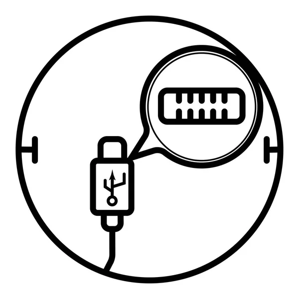 Usb Cable Icon Charger Vector Ico — Vector de stock