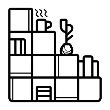 Kitaplık kutsal kişilerin resmi, vektör çizim