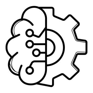 beyin teknik simge vektör çizim