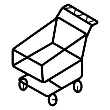 Alışveriş arabası ikon vektör illüstrasyonu