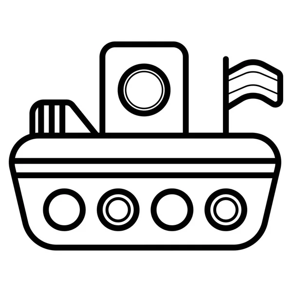 Plastic Toy Boat Icon Vector — Stock Vector