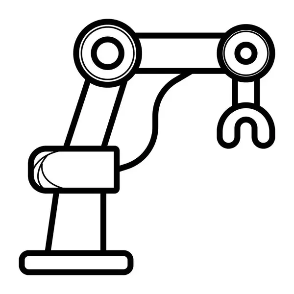 Industrial Mechanical Robot Arm Vector Icon — Stock Vector