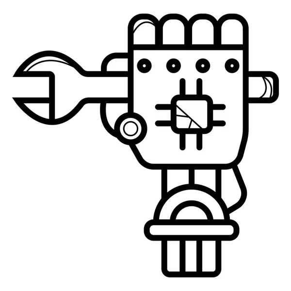 Construction Robot Icône Vecteur Illustration — Image vectorielle