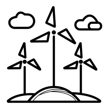 Türbin simge gösteren rüzgar enerjisi şarap