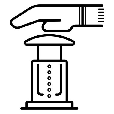  simge. Aeropress, vektör çizim