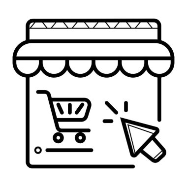  çevrimiçi alışveriş vektörü simgesi