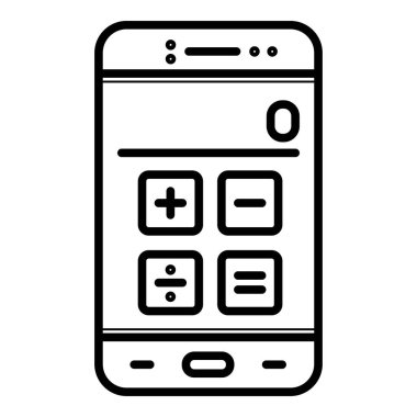 Smartphone ile hesap makinesi, illüstrasyon vektör