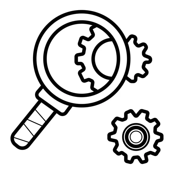 Rodas Engrenagem Ícone Plano Inspeção Configuração Vector Illustratio —  Vetores de Stock