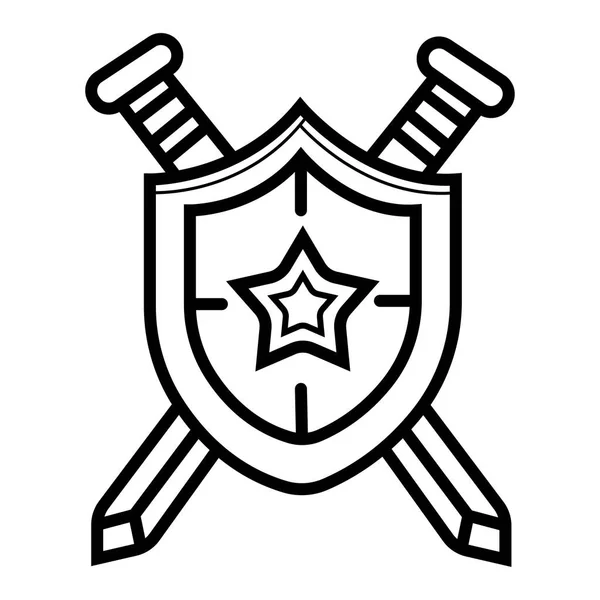 Icono Escudo Ilustración Vectorial — Archivo Imágenes Vectoriales