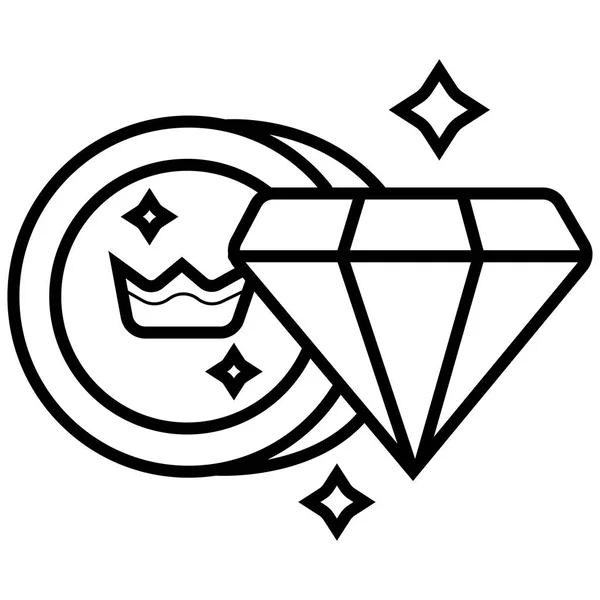 Diamant Symbol Vektorabbildung — Stockvektor