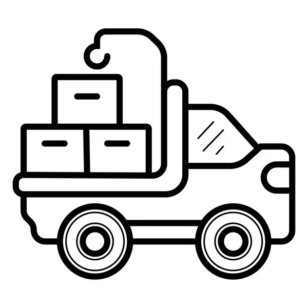 Caminhão Guindaste Ícone Vector Ilustração — Vetor de Stock