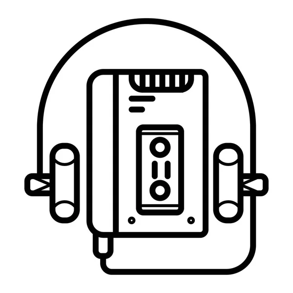 Walkman Pictogram Vectorillustratie — Stockvector