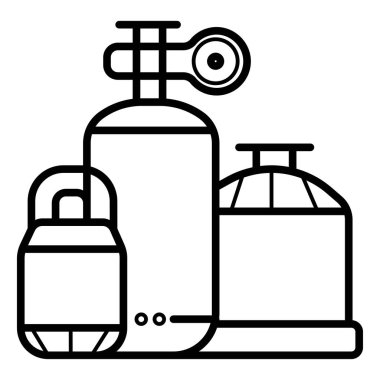 Gaz tankları simge vektör çizim 
