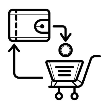 alışveriş simgesi vektör illüstrasyonu