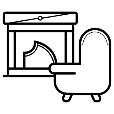 Şömine ile kanepe simge tasarlamak 