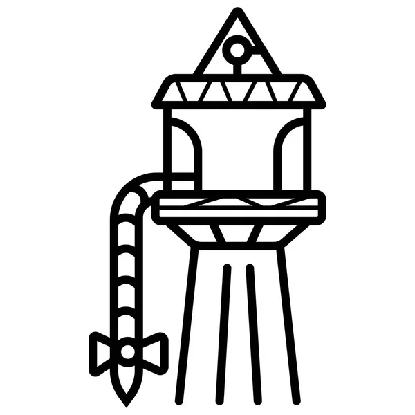 Ikona Budynku Wieży Ciśnień — Wektor stockowy