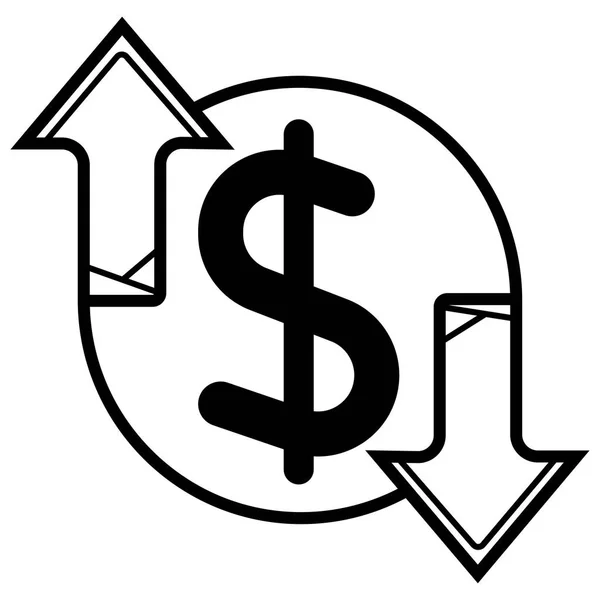 Geld Liniensymbolvektor Zahlungssystem — Stockvektor