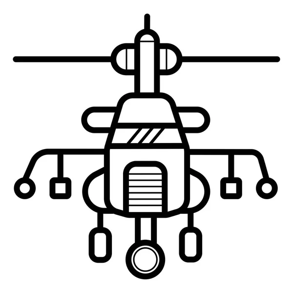Elicottero Militare Icona Vettoriale Illustrazione — Vettoriale Stock