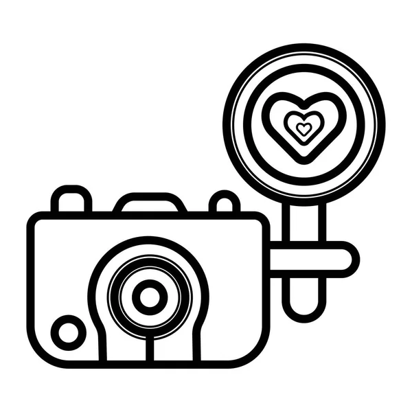 Κάμερα Αγάπη Εικονίδιο Εικονογράφηση — Διανυσματικό Αρχείο