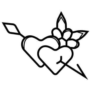 Kalp ikonu vektör illüstrasyonu 
