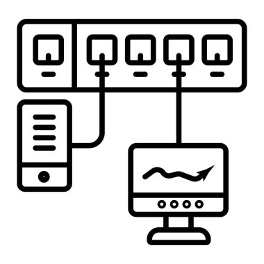 bilgisayar ağ iletişim vektör simgesi
