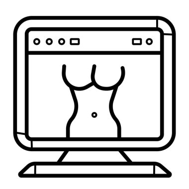 Pornografi simge vektör çizim 