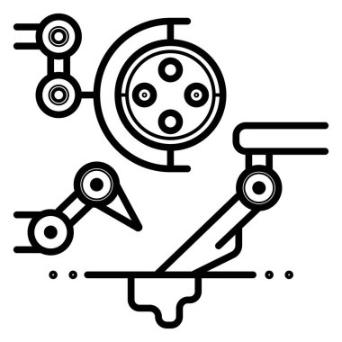 Robotik kol simge vektör çizim