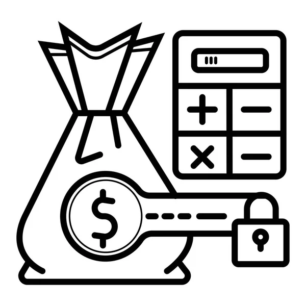 Obrázek Ikony Peníze Kalkulačka — Stockový vektor
