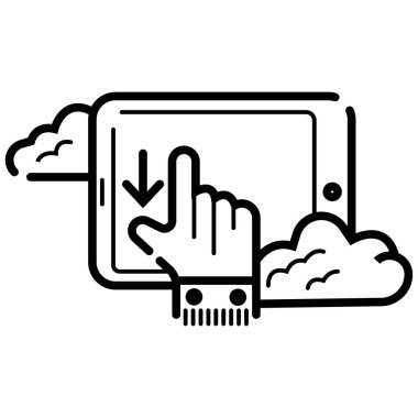 Dokunmatik sürgülü simge vektör çizim