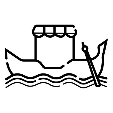 Gondol simge vektör, basit tasarımı