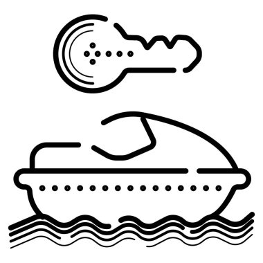 Su scooter simge vektör çizim